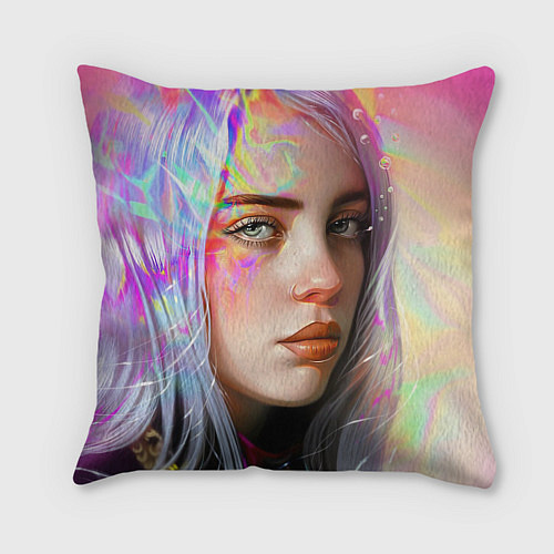 Подушка квадратная Billie Eilish / 3D-принт – фото 2