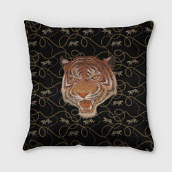Подушка квадратная Морда тигра, цвет: 3D-принт