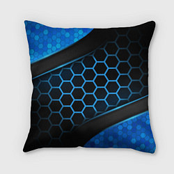 Подушка квадратная 3D luxury blue 3Д СОТЫ и плиты, цвет: 3D-принт