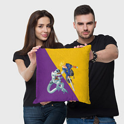Подушка квадратная Yellow vs purple, цвет: 3D-принт — фото 2