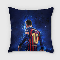 Подушка квадратная Leo Messi Лео Месси 10, цвет: 3D-принт