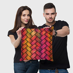 Подушка квадратная Colorful weave, цвет: 3D-принт — фото 2