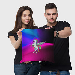Подушка квадратная Единорог Unicorn Z, цвет: 3D-принт — фото 2