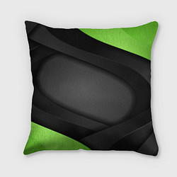 Подушка квадратная Green Black, цвет: 3D-принт