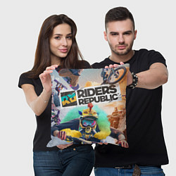 Подушка квадратная Riders Republic, цвет: 3D-принт — фото 2