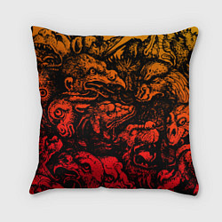 Подушка квадратная Grotesque animals, цвет: 3D-принт