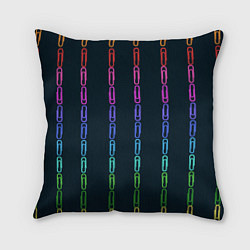 Подушка квадратная Скрепки, цвет: 3D-принт
