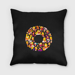 Подушка квадратная Пончик Гомер, цвет: 3D-принт