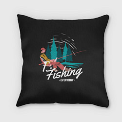 Подушка квадратная Рыбалка Fishing, цвет: 3D-принт