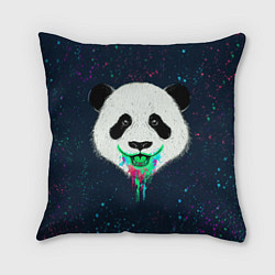 Подушка квадратная Панда Краски Брызги, цвет: 3D-принт
