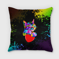 Подушка квадратная РАДУЖНЫЙ КОТИК RAINBOW KITTY