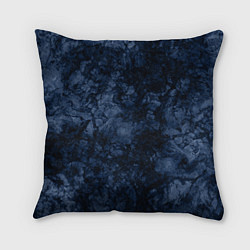 Подушка квадратная Темно-синяя текстура камня, цвет: 3D-принт