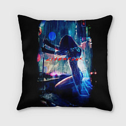 Подушка квадратная Cyberpunk девушка с катаной, цвет: 3D-принт