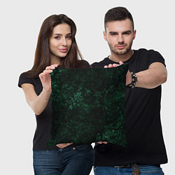 Подушка квадратная Темно-зеленый мраморный узор, цвет: 3D-принт — фото 2