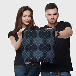 Подушка квадратная Темный синий абстрактный узор, цвет: 3D-принт — фото 2