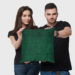 Подушка квадратная Изумрудный мех, цвет: 3D-принт — фото 2