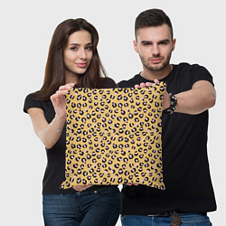 Подушка квадратная Желтый леопардовый принт, цвет: 3D-принт — фото 2