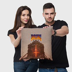 Подушка квадратная DOOM ДУМ Z, цвет: 3D-принт — фото 2