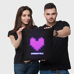 Подушка квадратная UNDERTALE PURPLE HEART, цвет: 3D-принт — фото 2