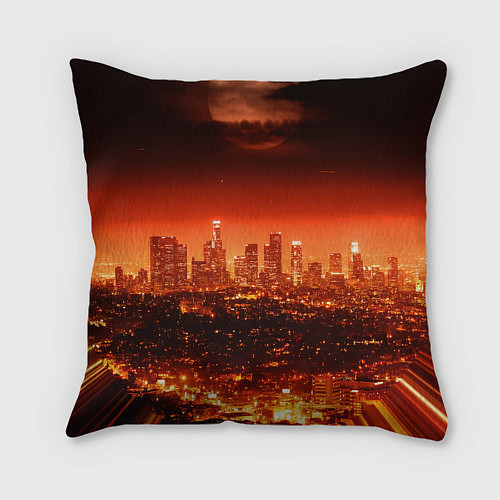 Подушка квадратная Закат в Нью Йорке / 3D-принт – фото 2