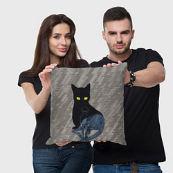 Подушка квадратная Cat psycho 100 Моб Психо 100 Z, цвет: 3D-принт — фото 2