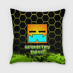 Подушка квадратная Geometry Dash, цвет: 3D-принт