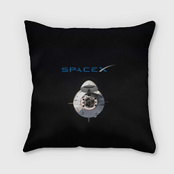 Подушка квадратная SpaceX Dragon 2, цвет: 3D-принт