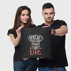 Подушка квадратная Ride or die, цвет: 3D-принт — фото 2