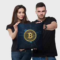 Подушка квадратная BITCOIN ВАЛЮТА, цвет: 3D-принт — фото 2