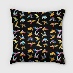 Подушка квадратная Акварельные птица, цвет: 3D-принт
