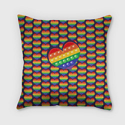 Подушка квадратная Большое сердце ПОП-ИТа, цвет: 3D-принт