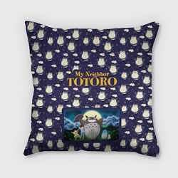 Подушка квадратная Мой сосед Тоторо My Neighbor Totoro, цвет: 3D-принт