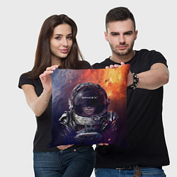 Подушка квадратная Space X Elon Musk, цвет: 3D-принт — фото 2