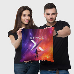 Подушка квадратная Space X, цвет: 3D-принт — фото 2