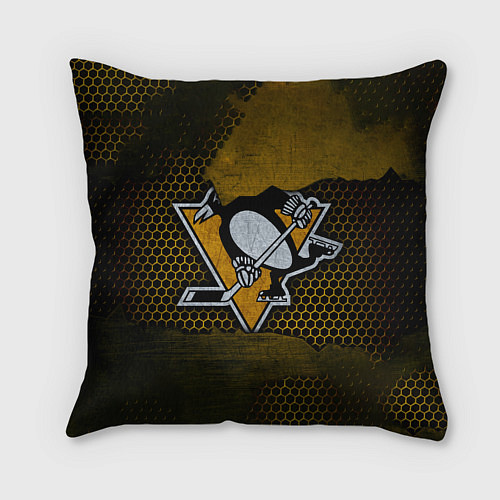 Подушка квадратная Pittsburgh Penguins на спине / 3D-принт – фото 2