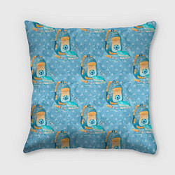 Подушка квадратная Школьник - футболист, цвет: 3D-принт