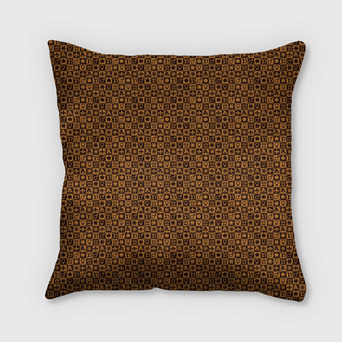 Подушка квадратная Brown & Gold / 3D-принт – фото 2