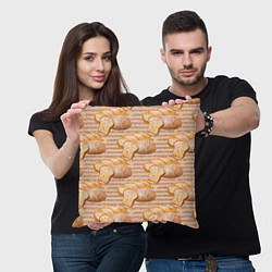 Подушка квадратная Выпечка - хлеб и булочки, цвет: 3D-принт — фото 2