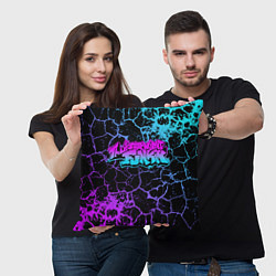 Подушка квадратная Friday Night Funkin трещины, цвет: 3D-принт — фото 2