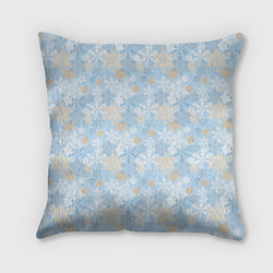 Подушка квадратная Узоры Снежинки, цвет: 3D-принт
