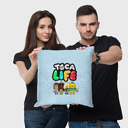 Подушка квадратная Toca Life: Logo, цвет: 3D-принт — фото 2