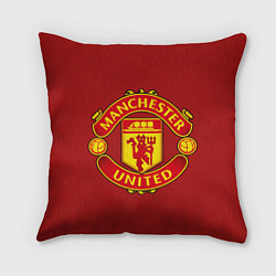 Подушка квадратная Manchester United F C, цвет: 3D-принт