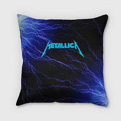 Подушка квадратная METALLICA BLUE FLASH МЕТАЛЛИКА СИНИЕ МОЛНИИ