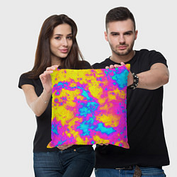 Подушка квадратная Яркая абстракция космических красок, цвет: 3D-принт — фото 2