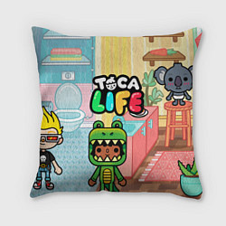 Подушка квадратная Toca Life: Crocodile, цвет: 3D-принт