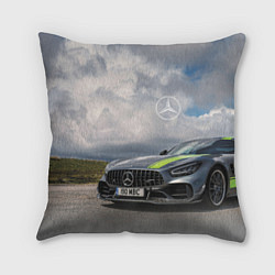 Подушка квадратная Mercedes V8 Biturbo Racing Team AMG, цвет: 3D-принт
