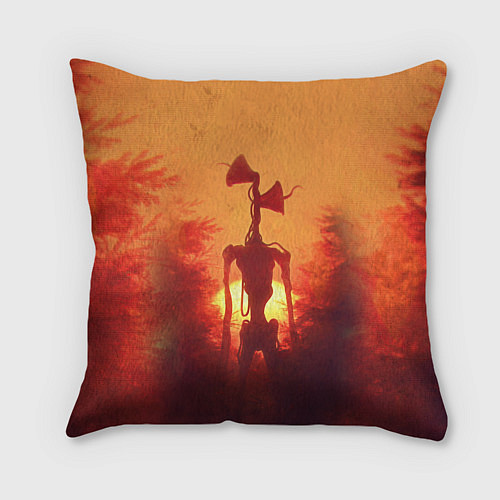 Подушка квадратная СИРЕНОГОЛОВЫЙ НА ЗАКАТЕ / 3D-принт – фото 2