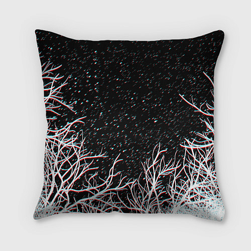 Подушка квадратная СИРЕНОГОЛОВЫЙ ГЛИТЧ ЛЕС, КОСМОС / 3D-принт – фото 2