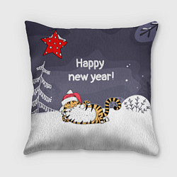 Подушка квадратная Happy New Year 2022 Тигр