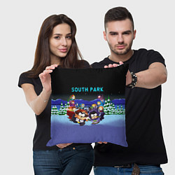 Подушка квадратная Енот и его команда - противостояние Южный Парк, цвет: 3D-принт — фото 2